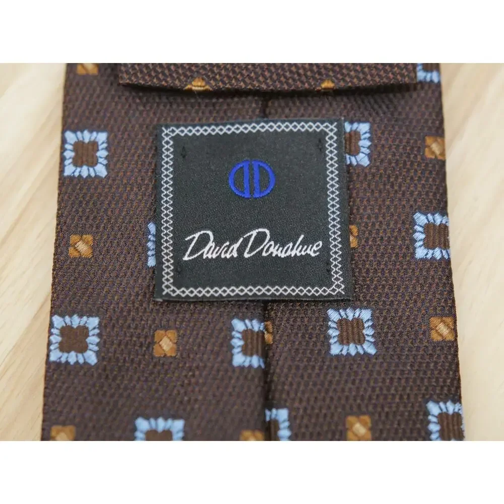 DAVID DONAHUE BROWN SILK MEN'S Neck Tie 60